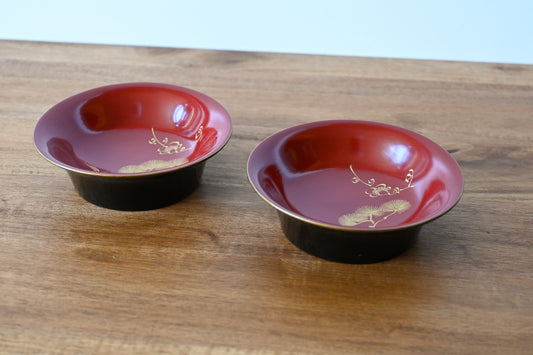 Urushi Art Sauce/Individual Sunken Plate (set of 2)